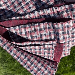 Vintage 60s 70s Red White Blue Double Knit Polyester Fabric Mod Retro 64"x63"